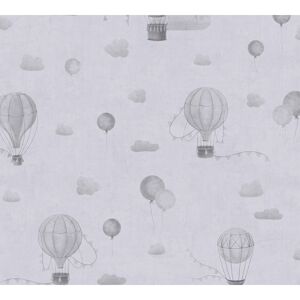 Vliestapete 'Lilly & Luis' Ballons grau 0,53 x 10,05 m