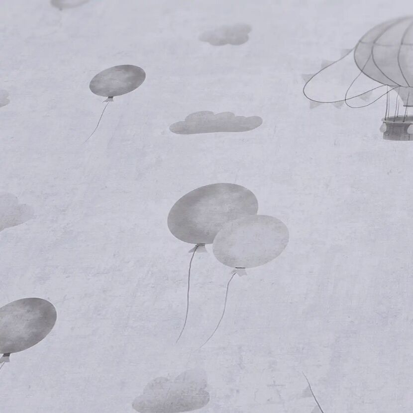 Vliestapete 'Lilly & Luis' Ballons grau 0,53 x 10,05 m
