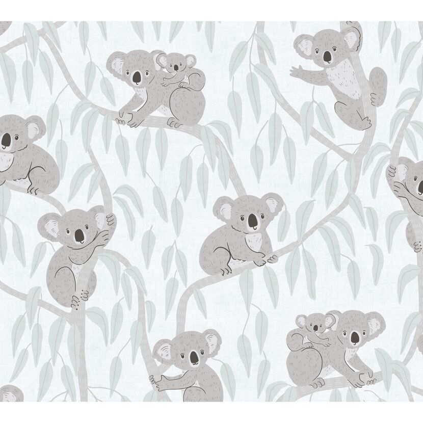Vliestapete 'Lilly & Luis' Koalas grün 0,53 x 10,05 m