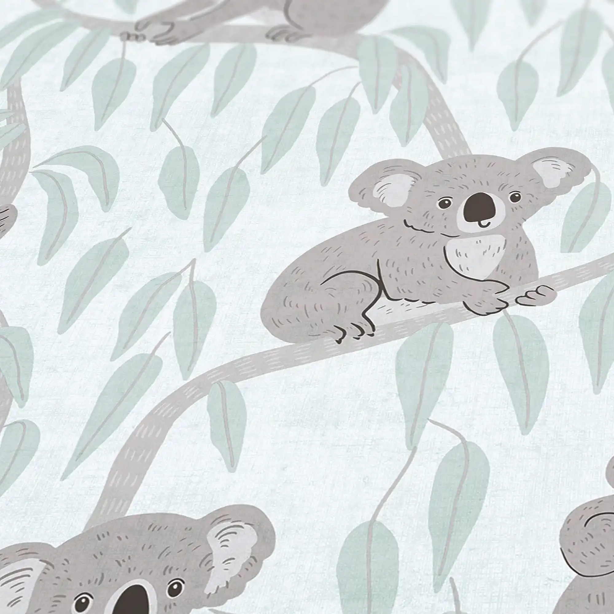 Vliestapete 'Lilly & Luis' Koalas grün 0,53 x 10,05 m
