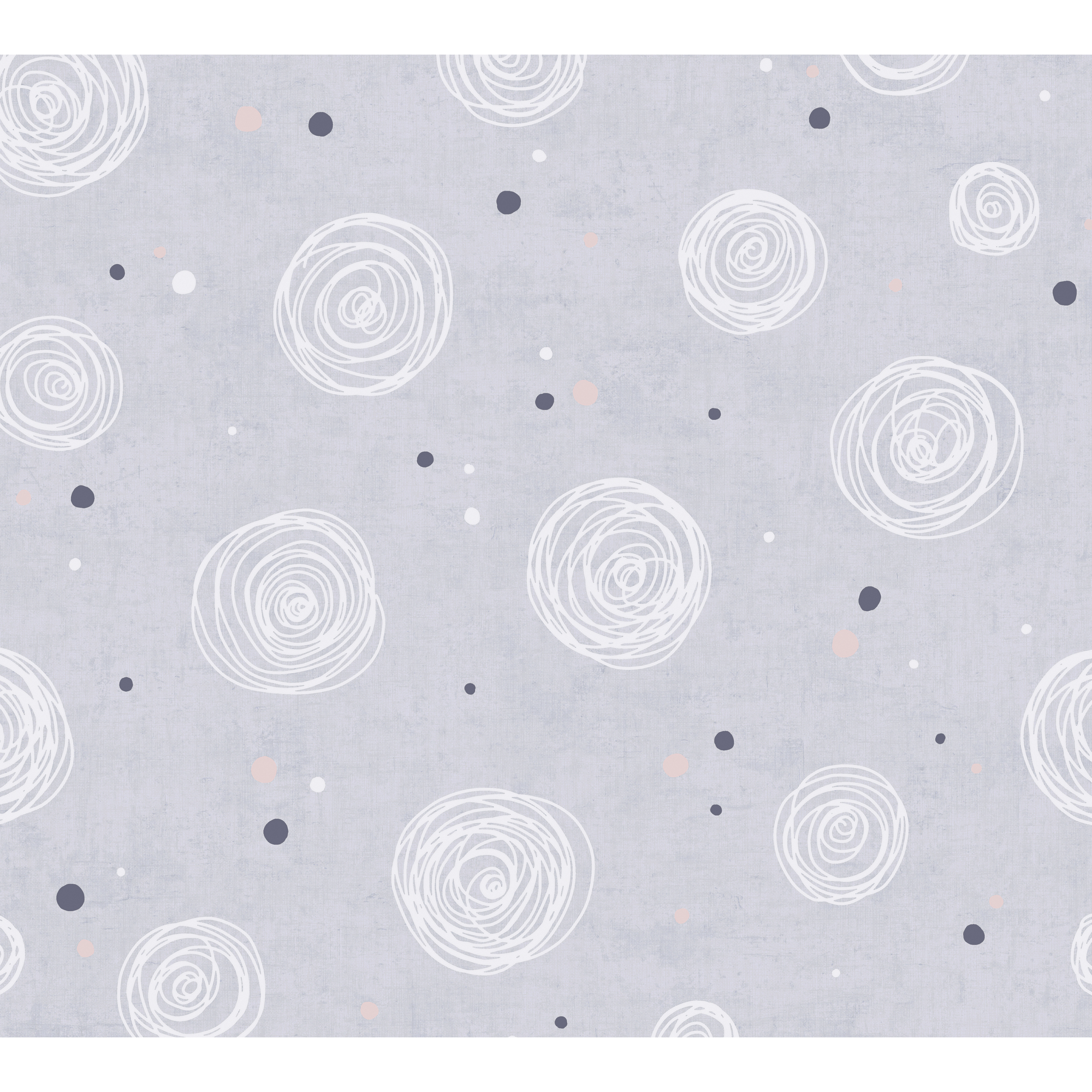 Vliestapete 'Lilly & Luis' Kreise grau 0,53 x 10,05 m