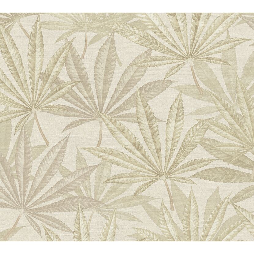 Vliestapete 'Michalsky 6' Blätter creme 0,53 x 10,05 m