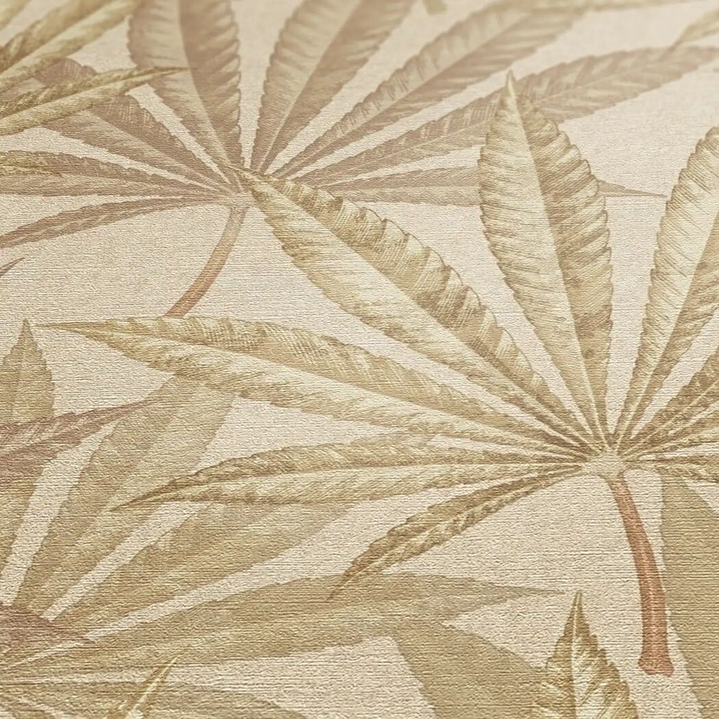 Vliestapete 'Michalsky 6' Blätter creme 0,53 x 10,05 m
