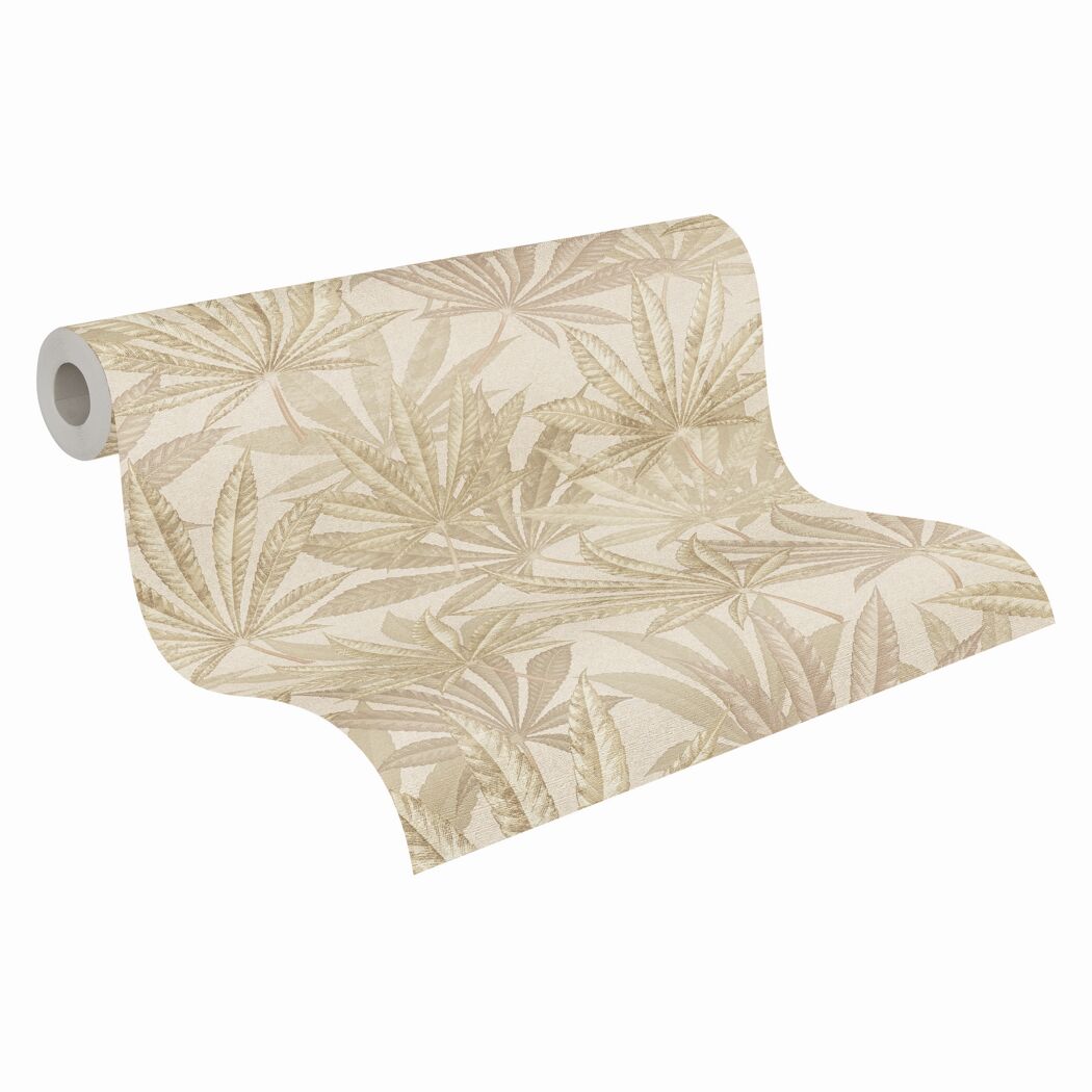 Vliestapete 'Michalsky 6' Blätter creme 0,53 x 10,05 m