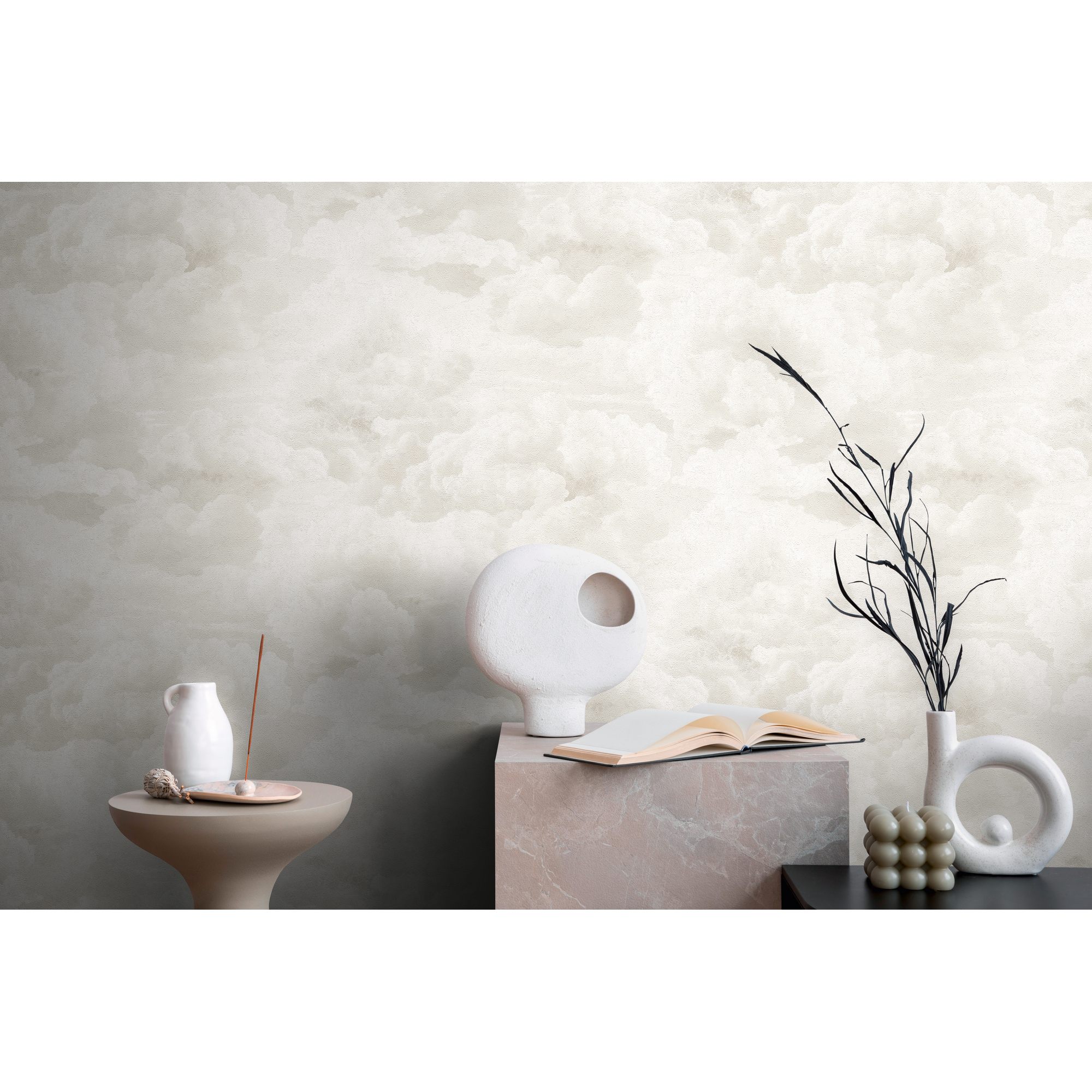 Vliestapete 'Michalsky 6' Wolken creme 0,53 x 10,05 m