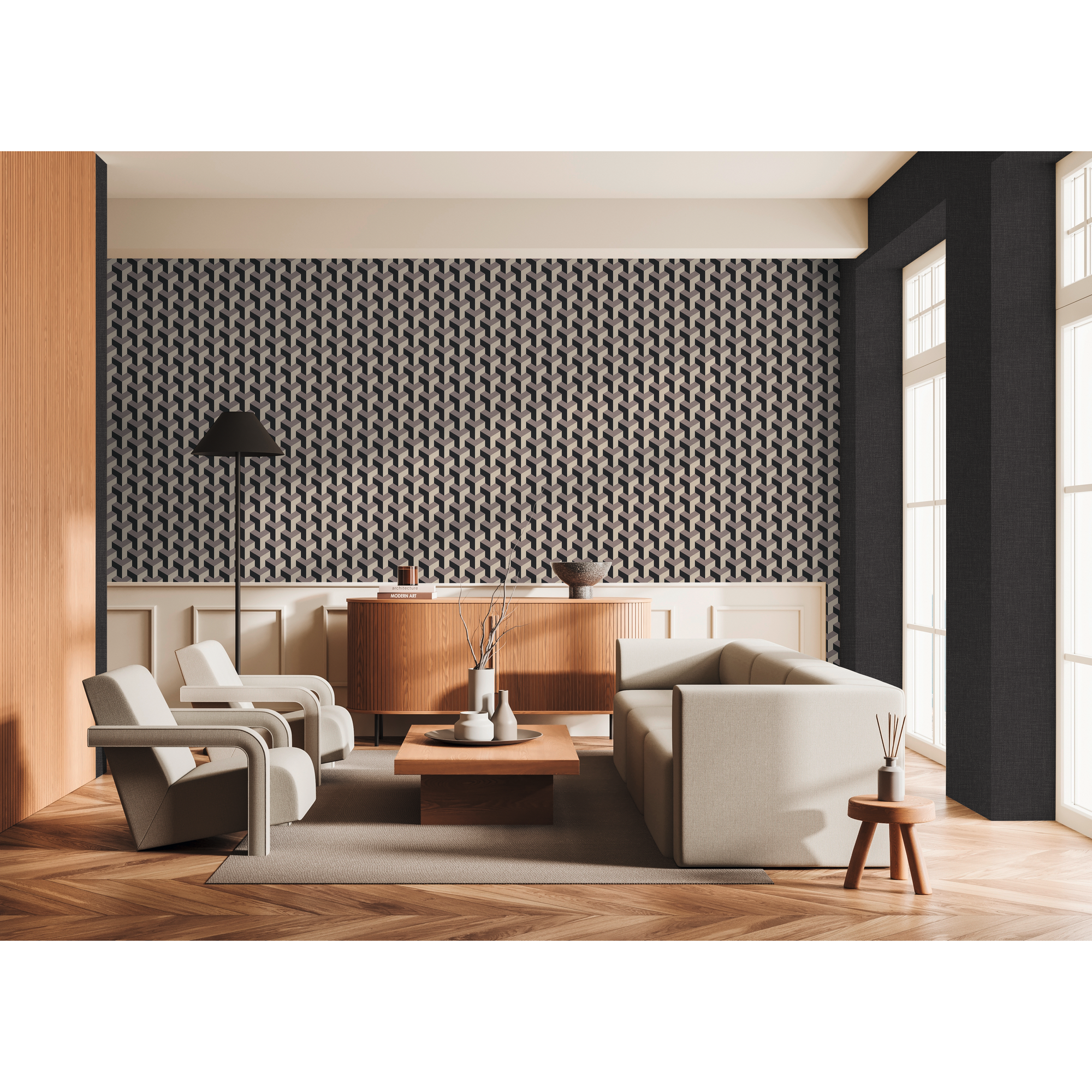 Vliestapete 'Daniel Hechter 7' 3D-Grafik beige 0,53 x 10,05 m