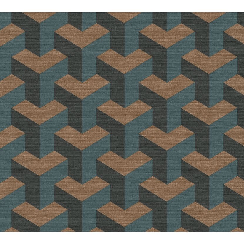 Vliestapete 'Daniel Hechter 7' 3D-Grafik blau 0,53 x 10,05 m