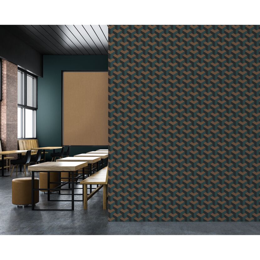 Vliestapete 'Daniel Hechter 7' 3D-Grafik blau 0,53 x 10,05 m