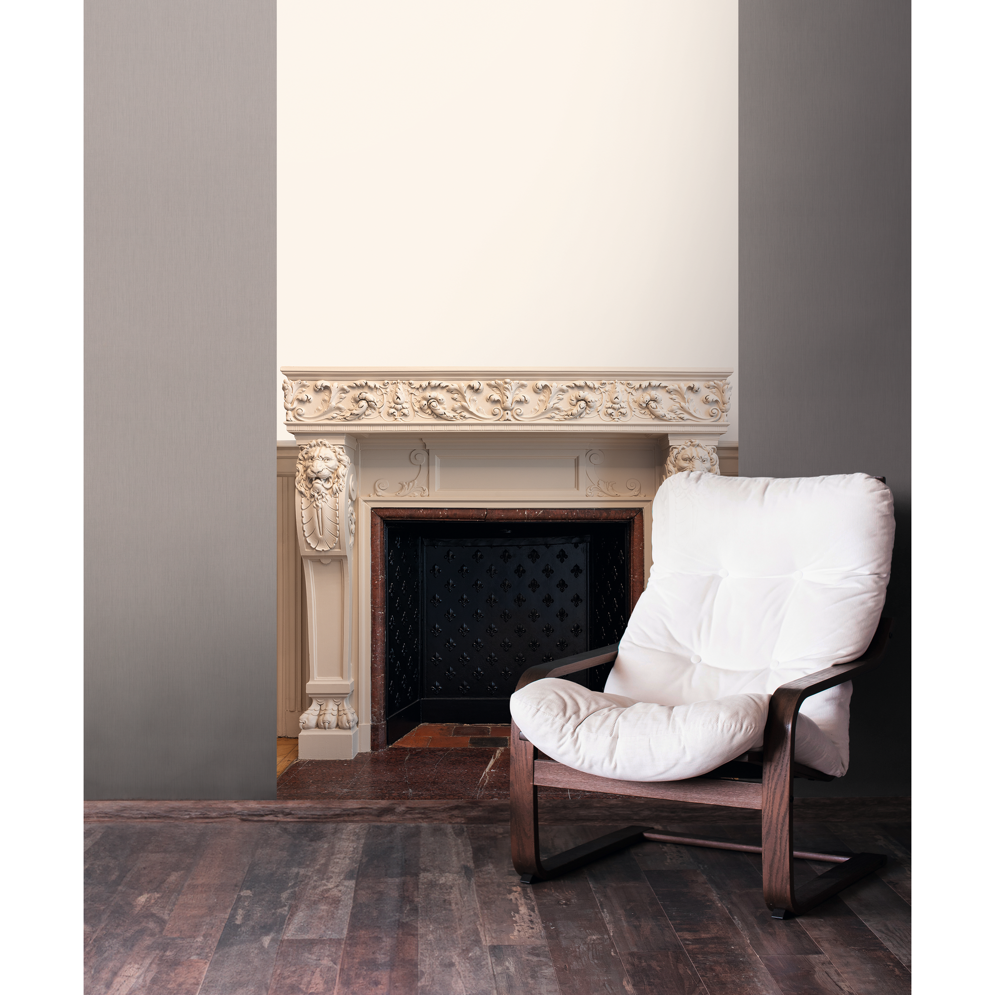 Vliestapete 'Daniel Hechter 7' Kamin beige 3-teilig 1,59 x 2,8 m
