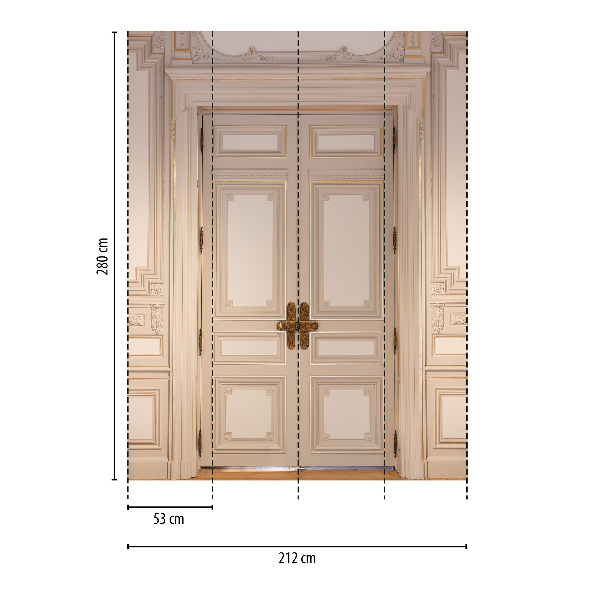 Vliestapete 'Daniel Hechter 7' Tür beige 3-teilig 2,12 x 2,8 m