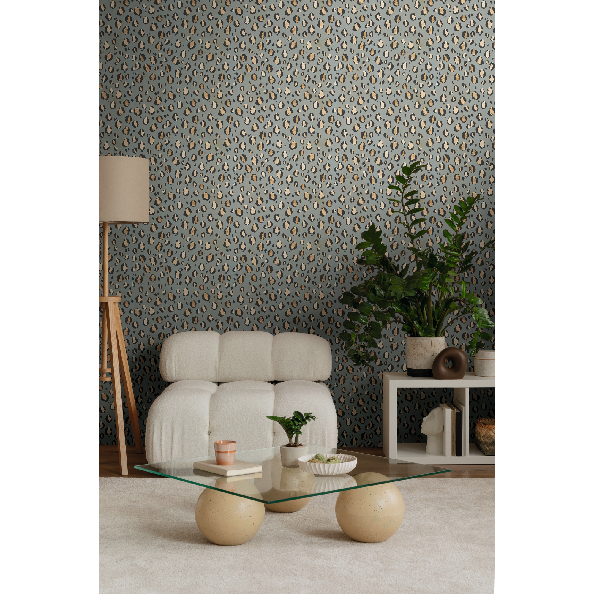 Vliestapete 'Anna d'Andrea' Leo grau 0,53 x 10,05 m