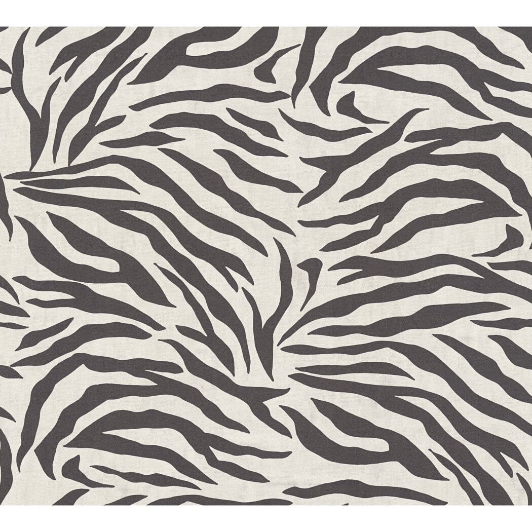 Vliestapete 'Anna d'Andrea' Zebra weiß 0,53 x 10,05 m