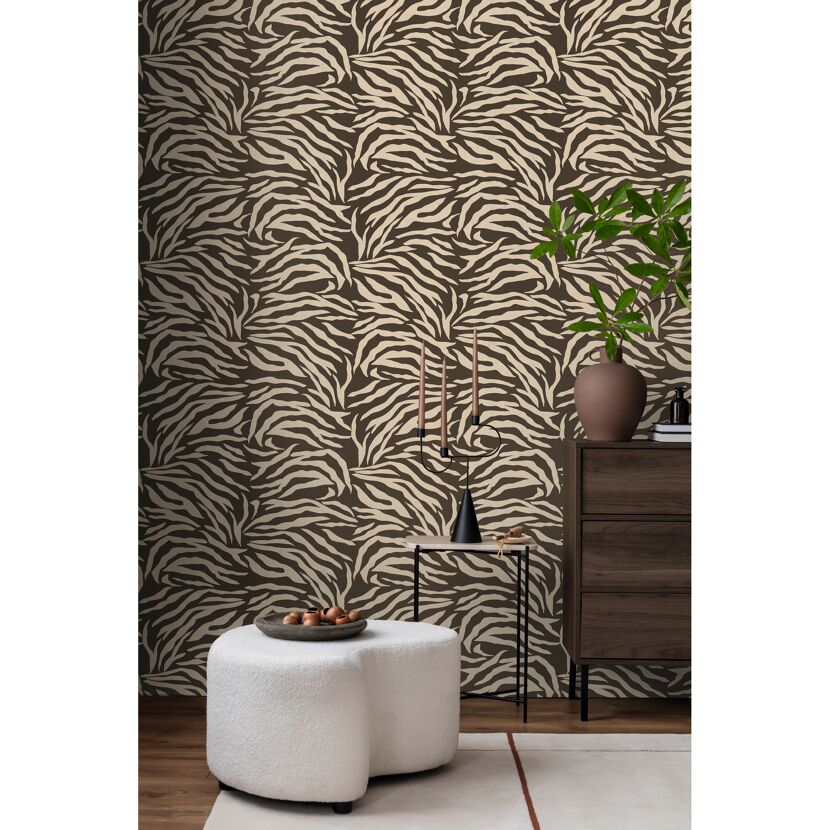 Vliestapete 'Anna d'Andrea' Zebra beige 0,53 x 10,05 m