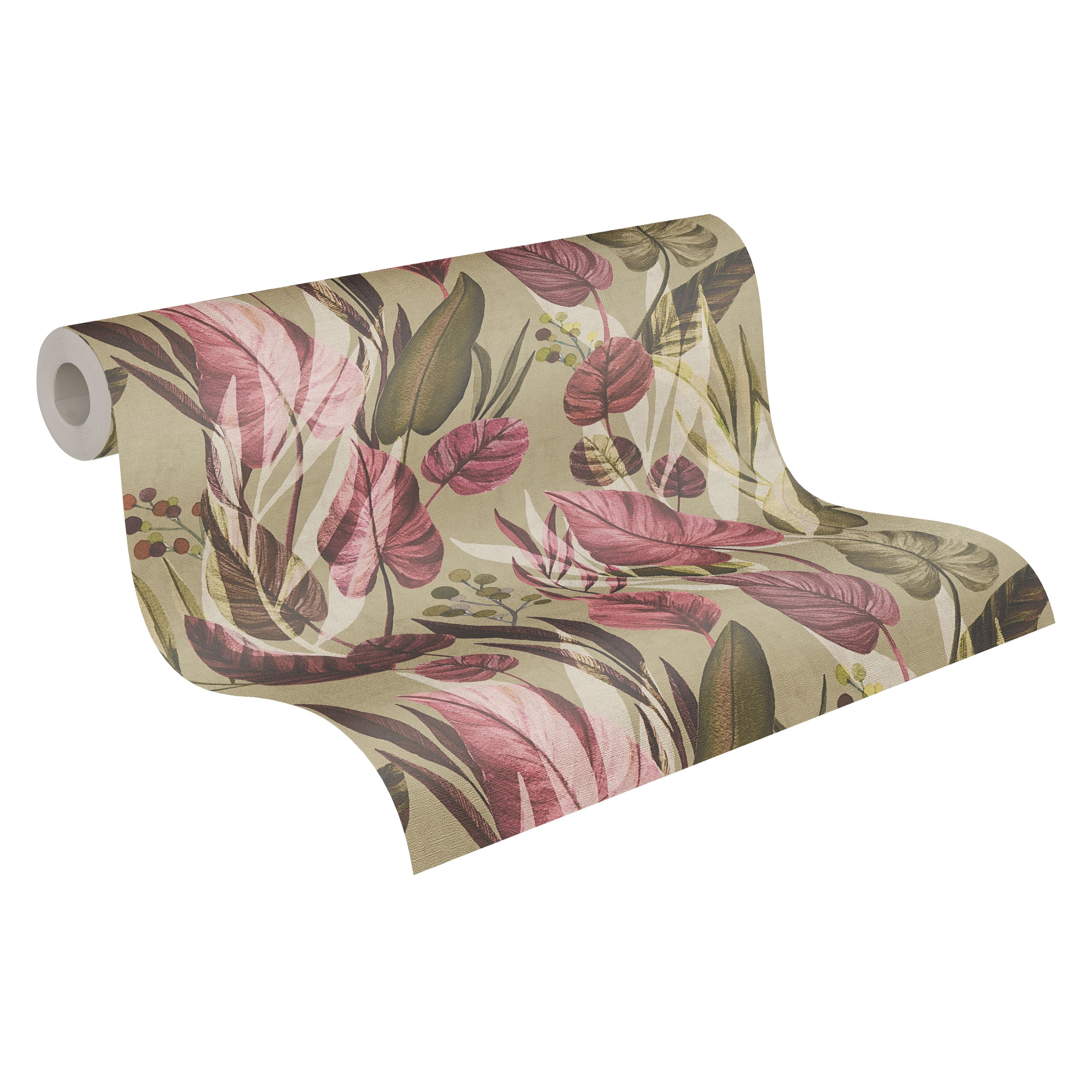 Vliestapete 'Anna d'Andrea' Blatt rosa 0,53 x 10,05 m