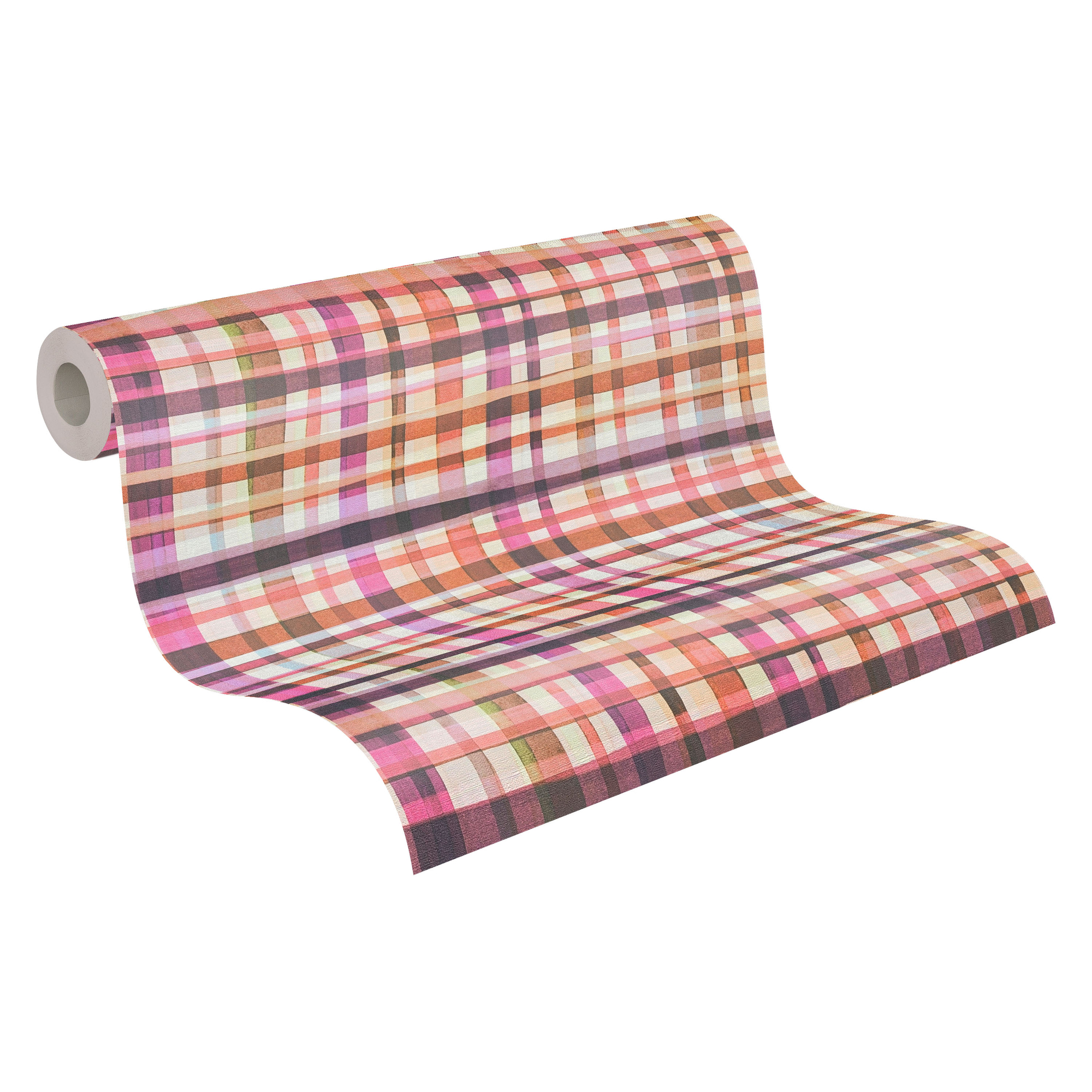Vliestapete 'Anna d'Andrea' Karo pink 0,53 x 10,05 m