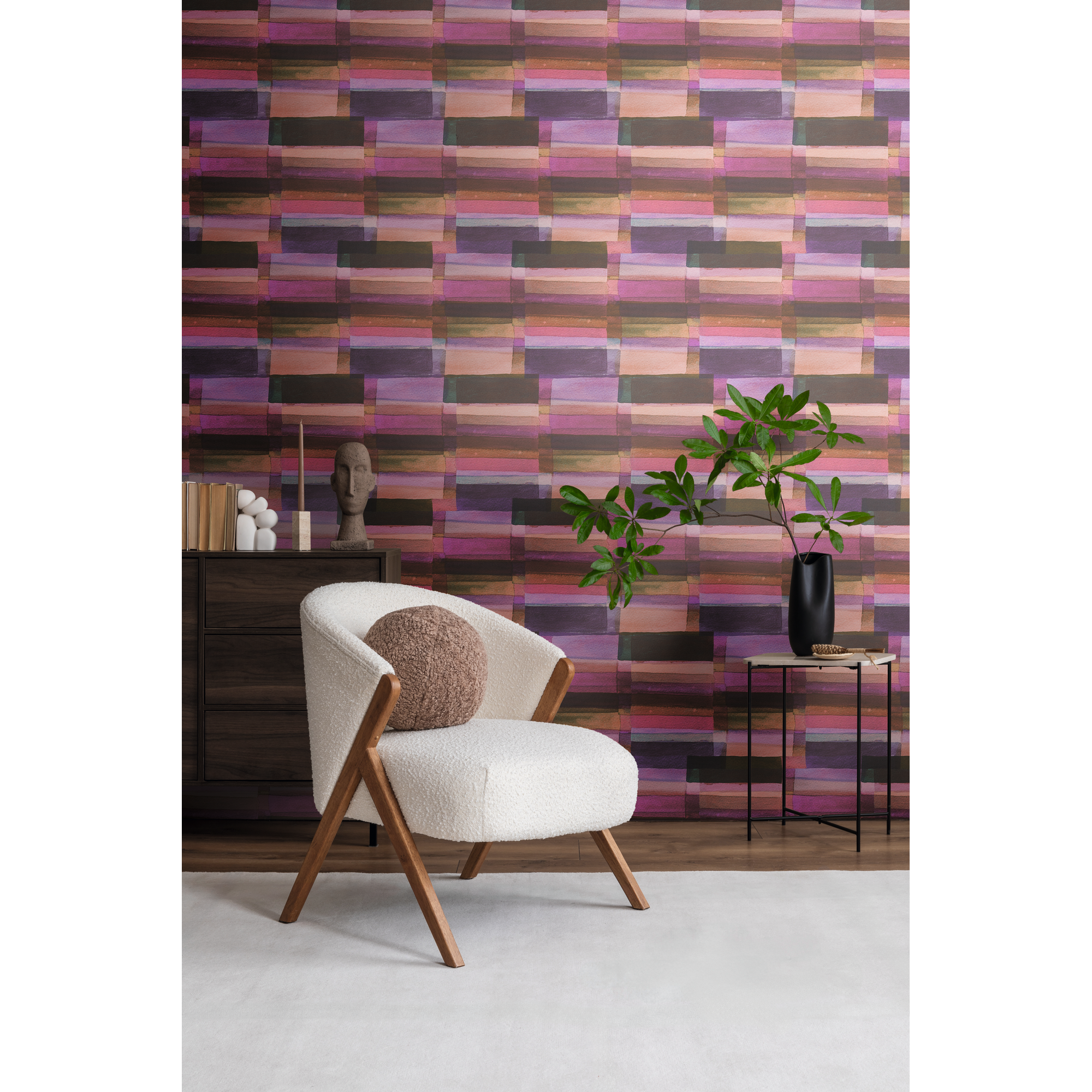 Vliestapete 'Anna d'Andrea' Grafik pink 0,53 x 10,05 m