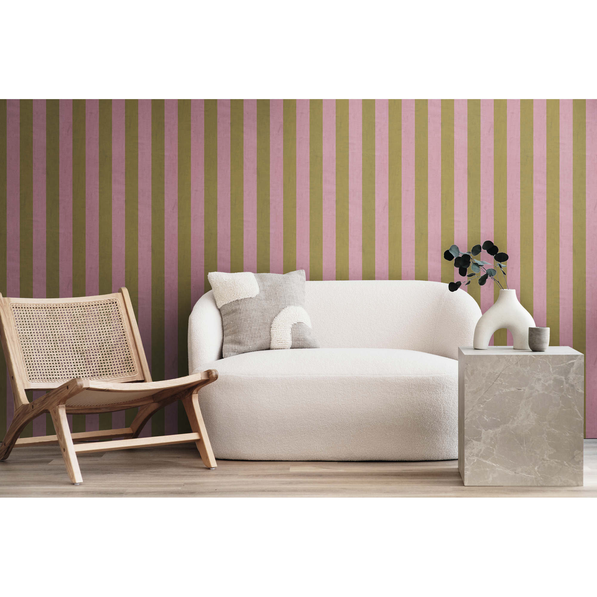 Vliestapete 'Anna d'Andrea' Streifen pink 0,53 x 10,05 m