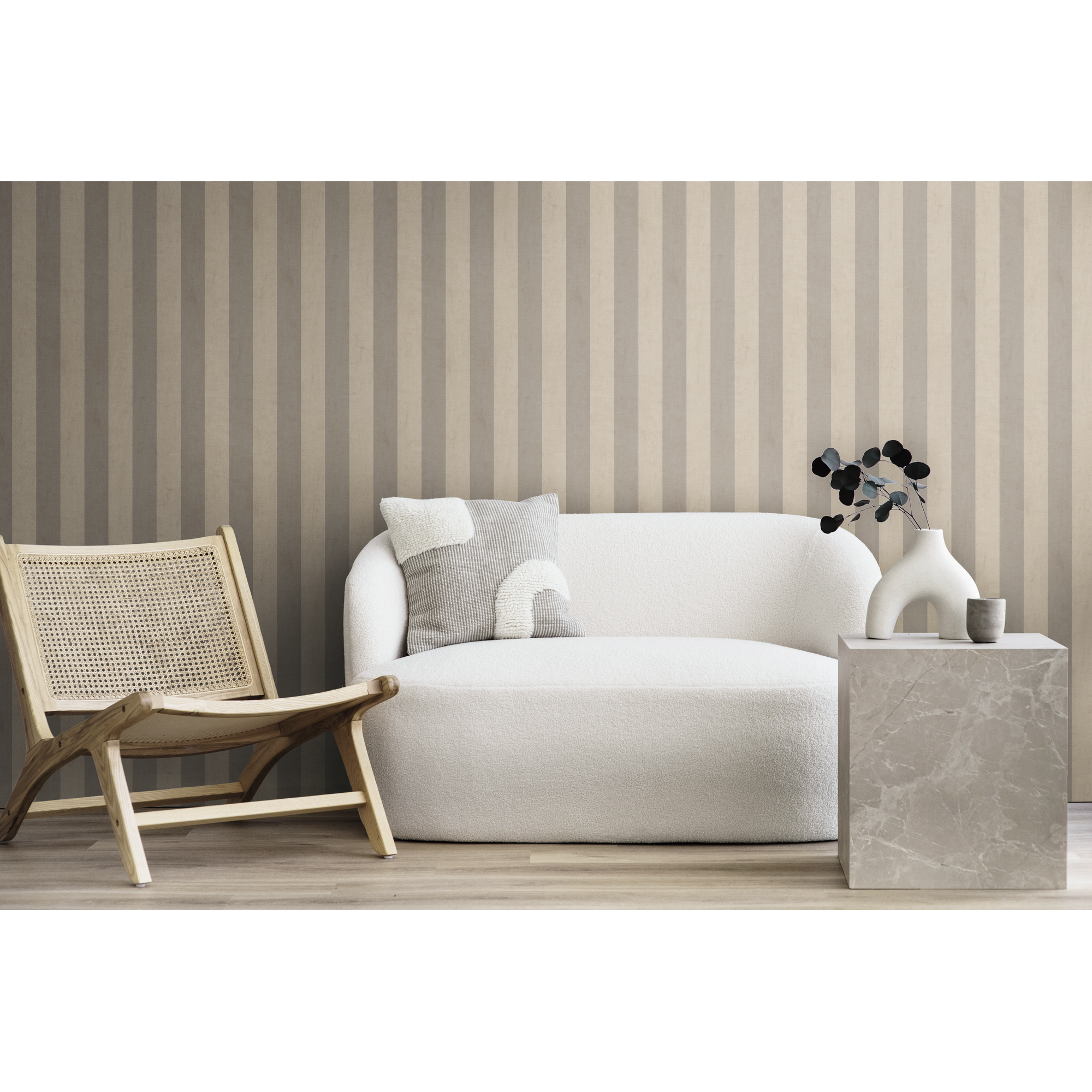 Vliestapete 'Anna d'Andrea' Streifen beige 0,53 x 10,05 m