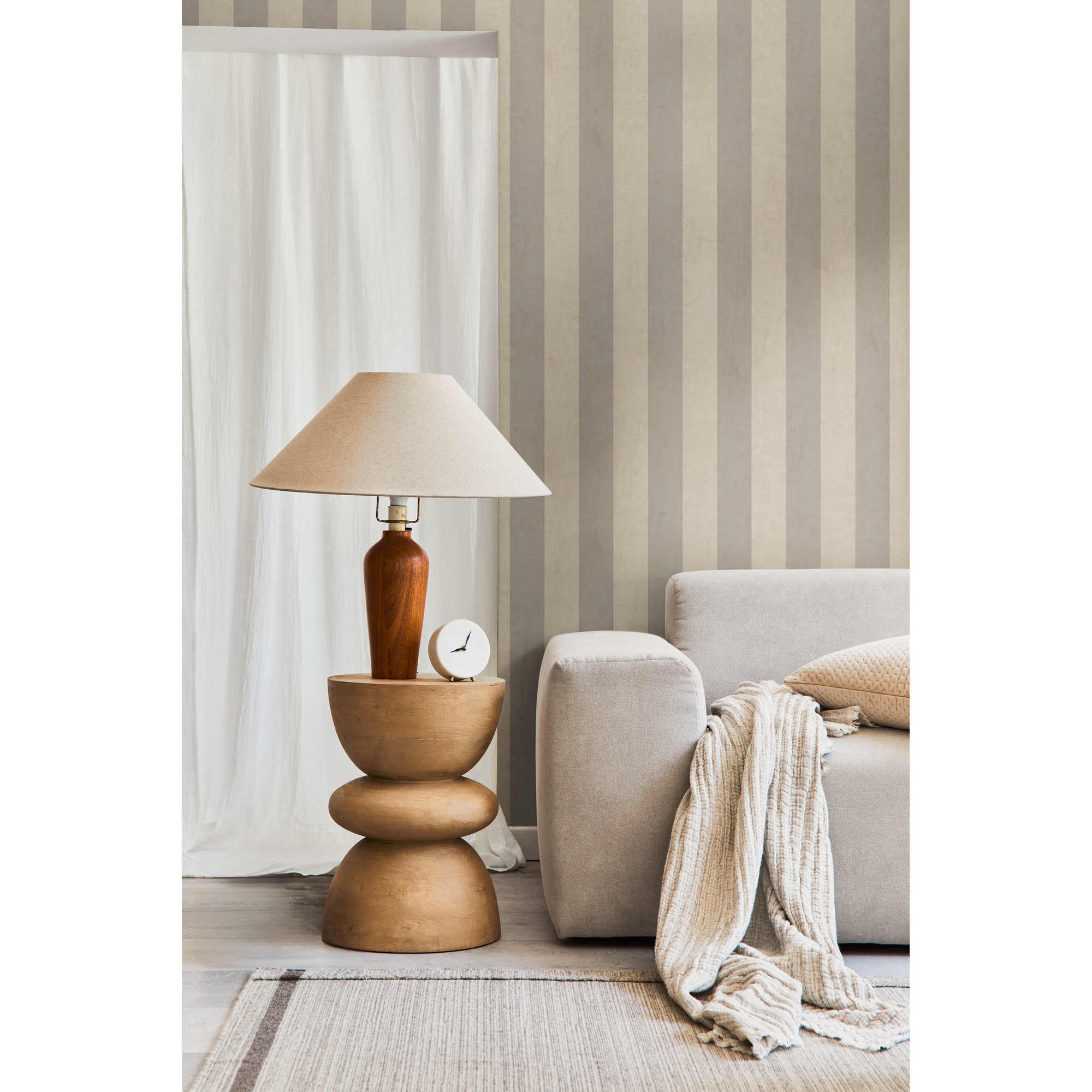 Vliestapete 'Anna d'Andrea' Streifen beige 0,53 x 10,05 m