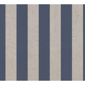 Vliestapete 'Anna d'Andrea' Streifen blau 0,53 x 10,05 m