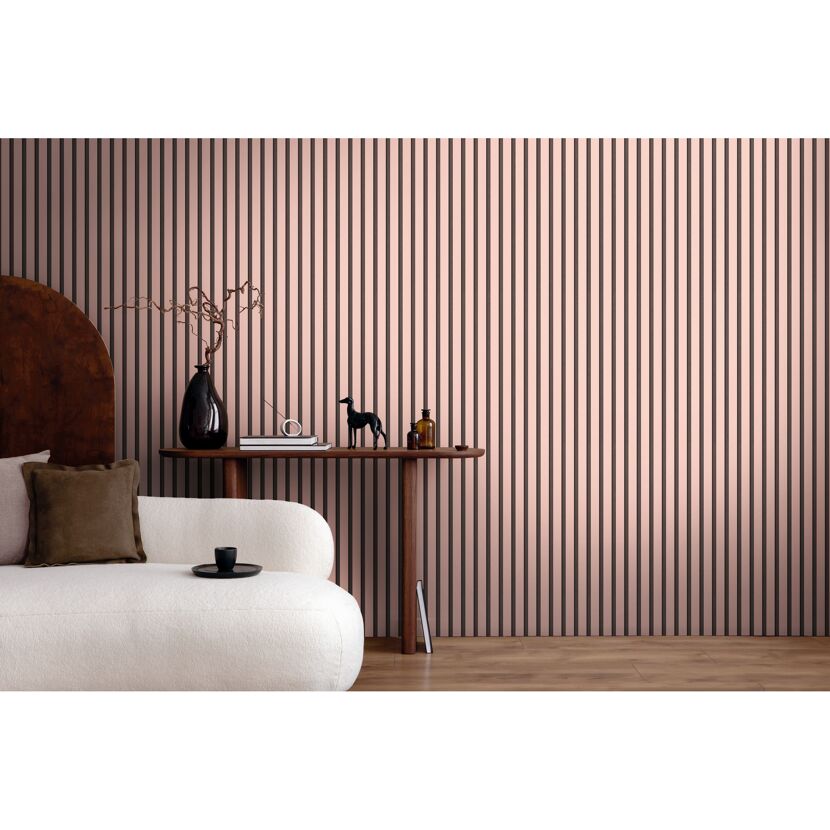 Vliestapete '50 Jahre A.S.' Holzpaneel rosa 0,53 x 10,05 m
