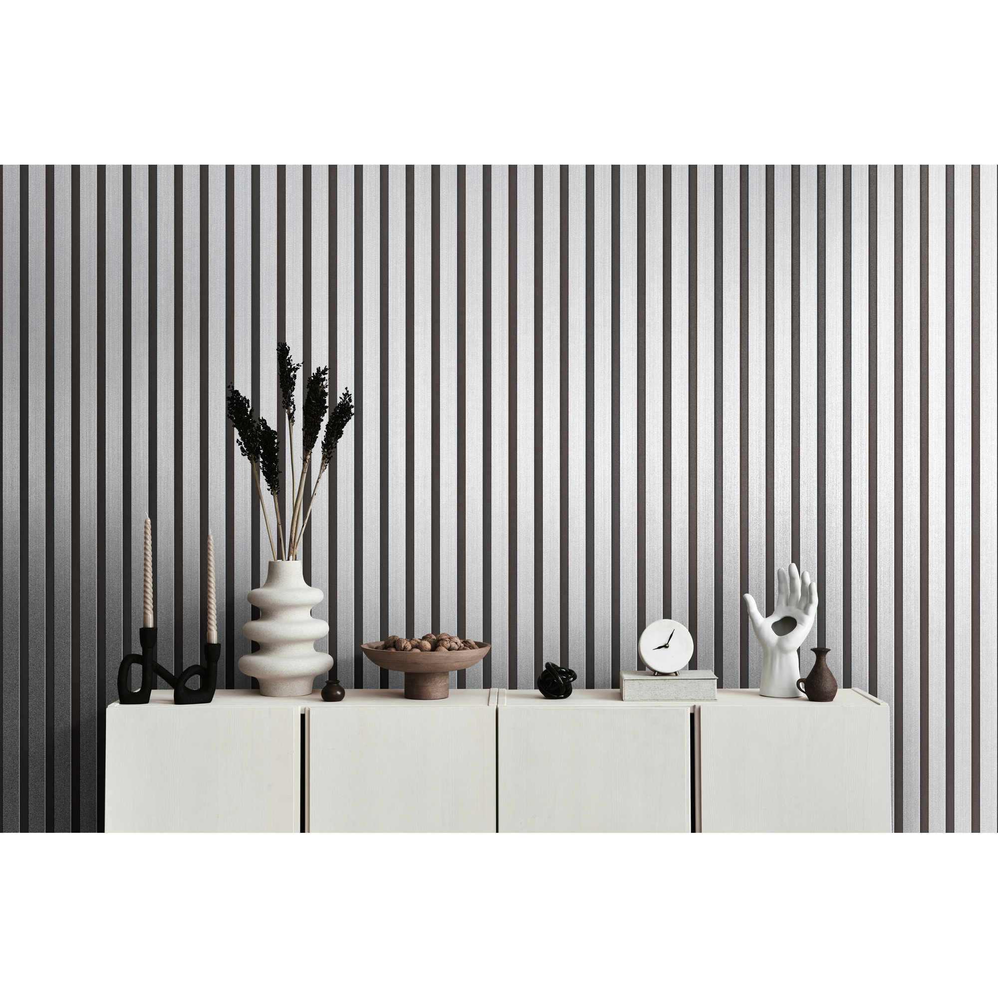 Vliestapete '50 Jahre A.S.' Holzpaneel silber 0,53 x 10,05 m