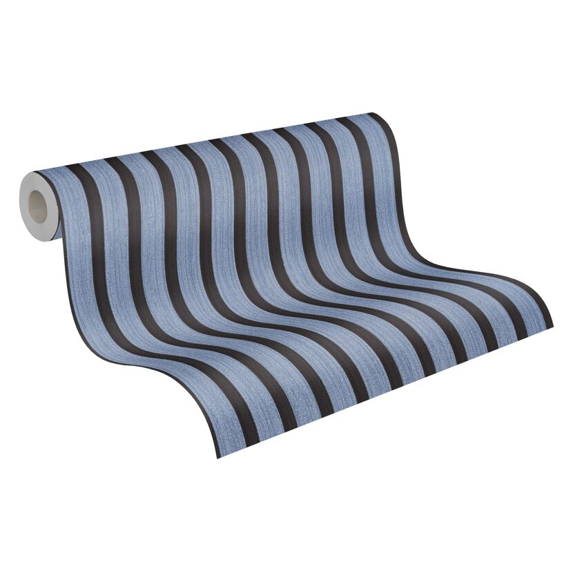 Vliestapete '50 Jahre A.S.' Holzpaneel blau 0,53 x 10,05 m