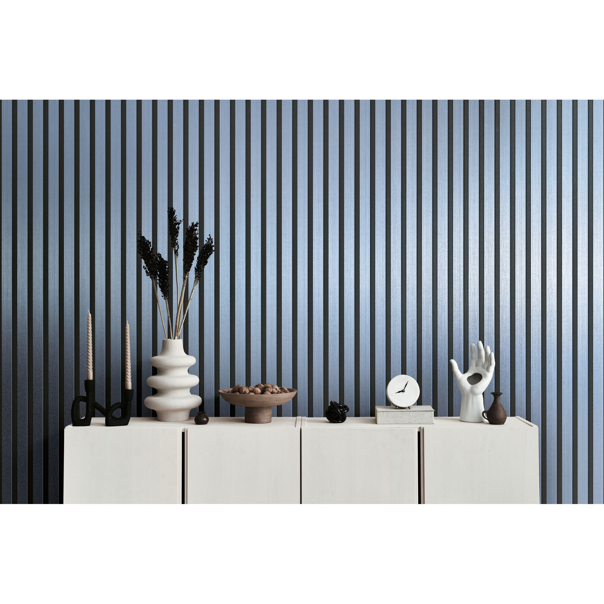 Vliestapete '50 Jahre A.S.' Holzpaneel blau 0,53 x 10,05 m