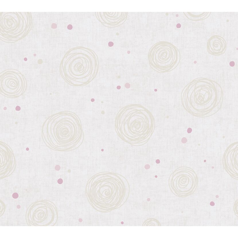 Vliestapete 'Lilly & Luis' Kreise beige 0,53 x 10,05 m