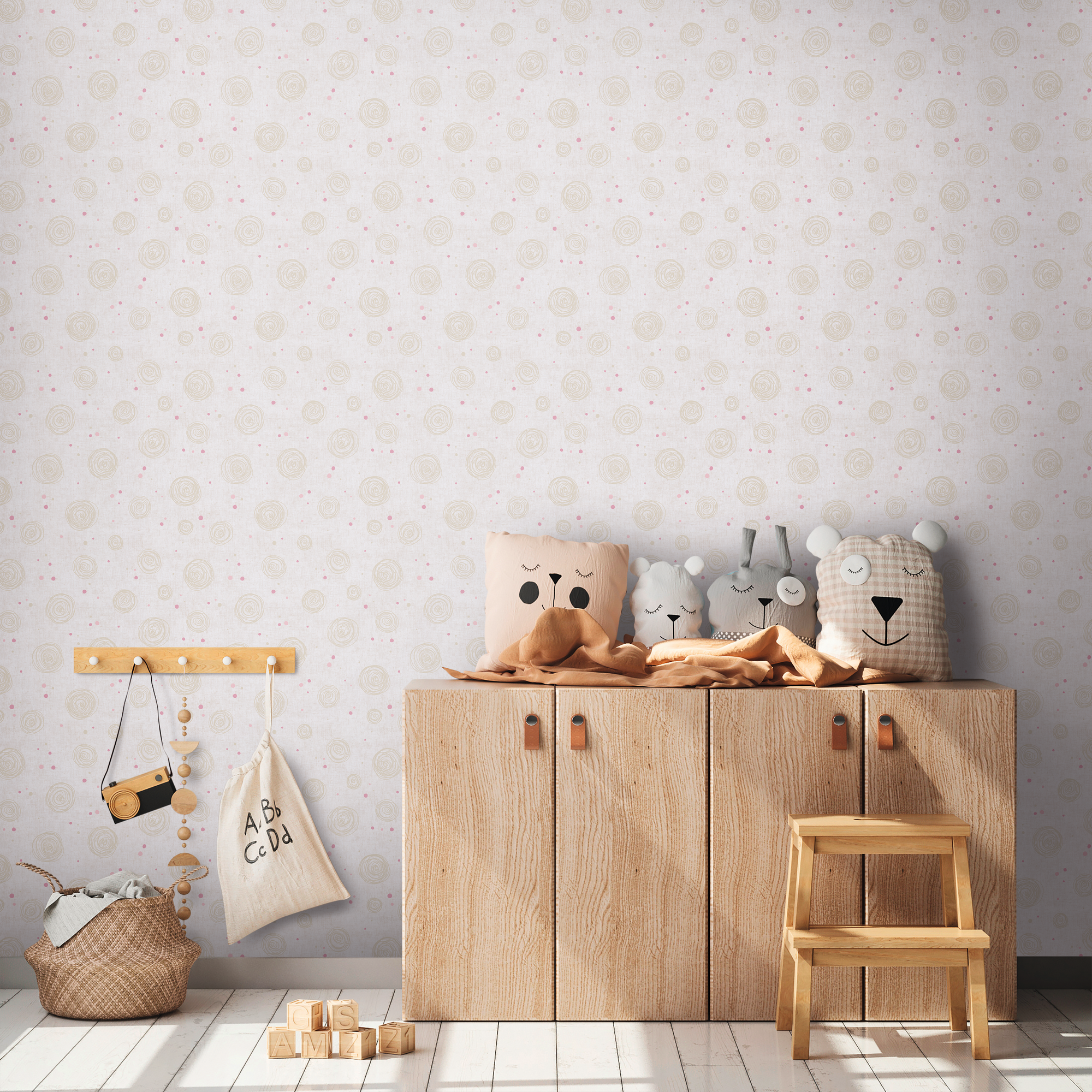 Vliestapete 'Lilly & Luis' Kreise beige 0,53 x 10,05 m
