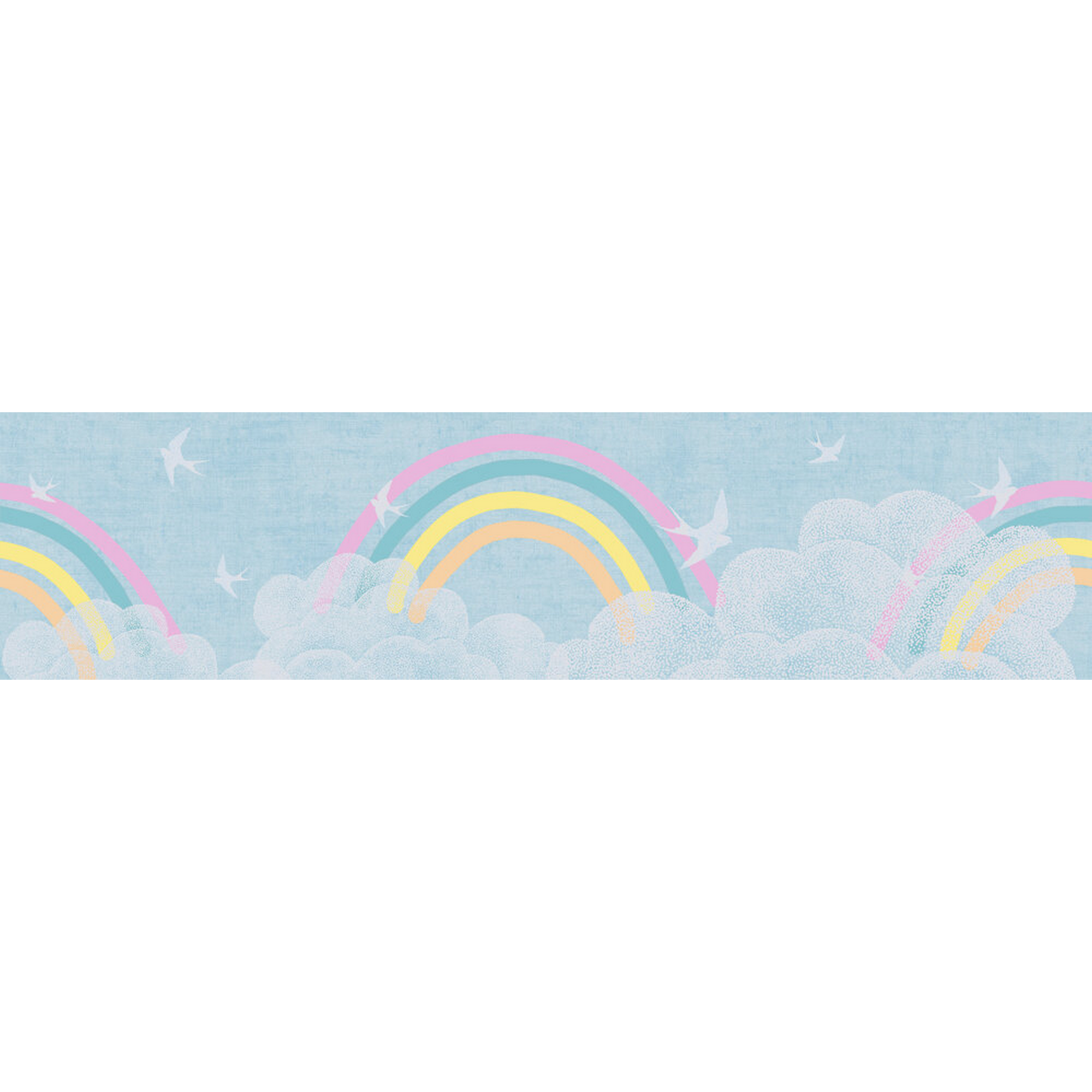 Bordüre 'Lilly & Luis' Regenbogen blau 0,13 x 5 m