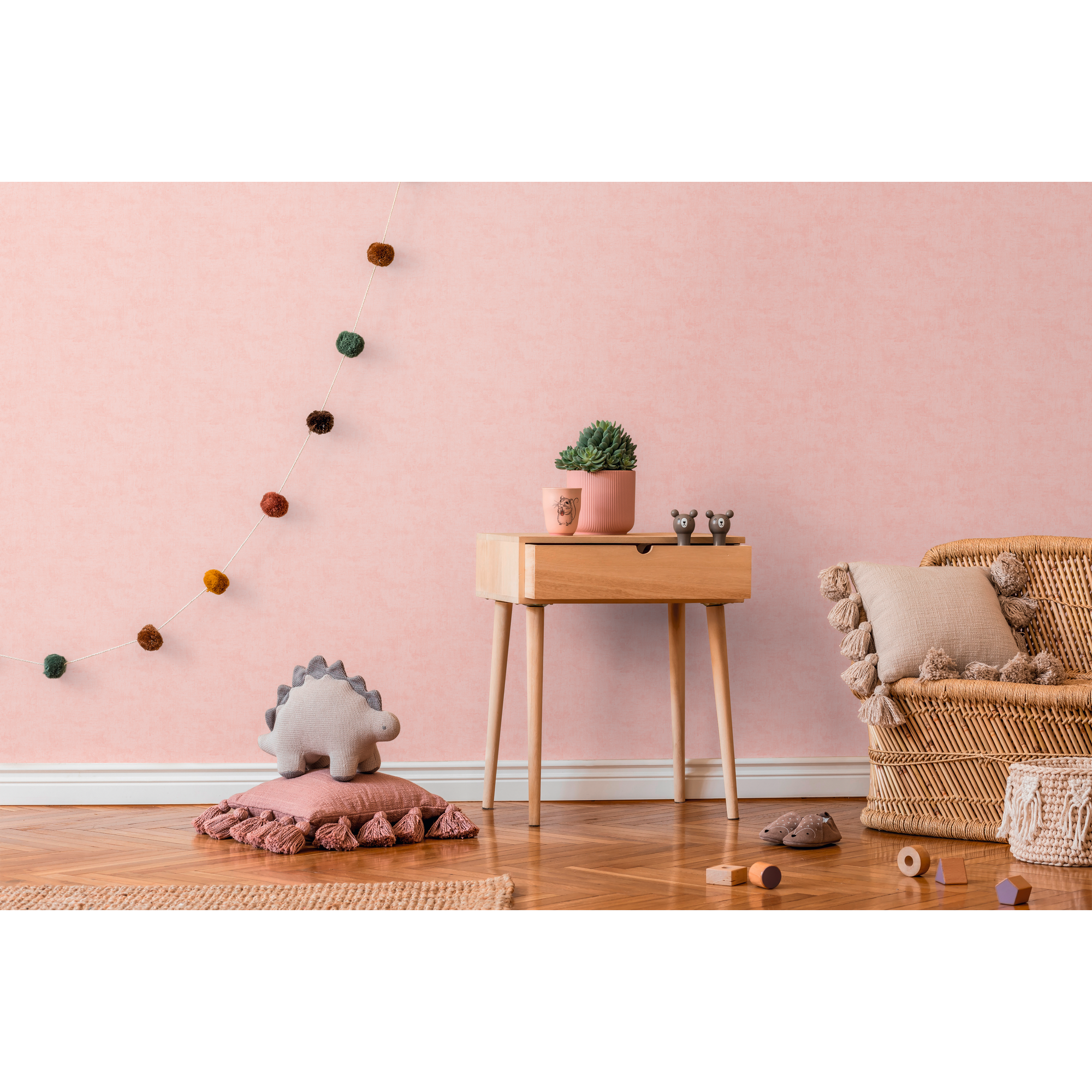 Vliestapete 'Lilly & Luis' Uni rosa 0,53 x 10,05 m