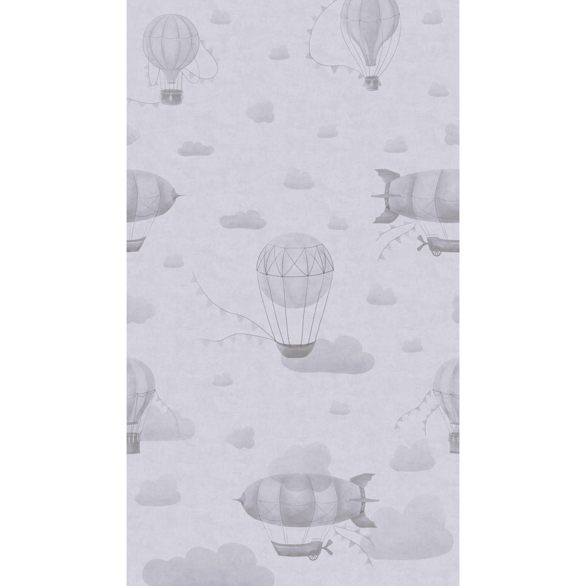 Vliestapete 'Lilly & Luis' Ballons grau 3-teilig 1,59 x 2,8 m