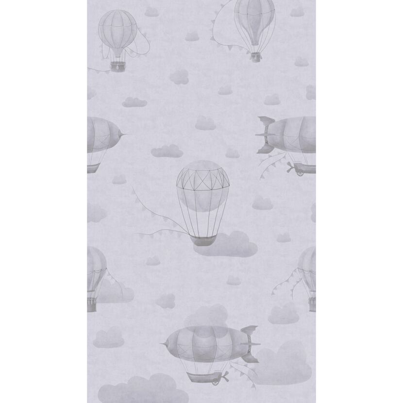 Vliestapete 'Lilly & Luis' Ballons grau 3-teilig 1,59 x 2,8 m