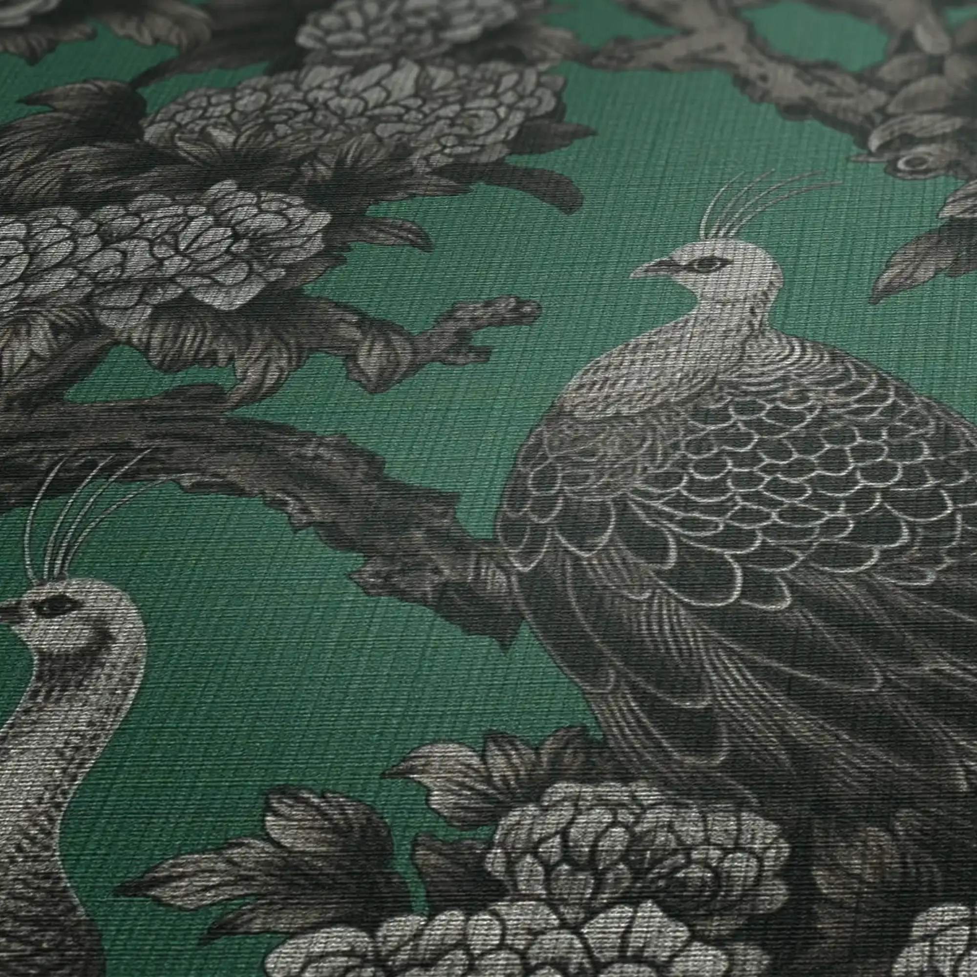 Vliestapete 'Michalsky 6' Pfau grün 0,53 x 10,05 m