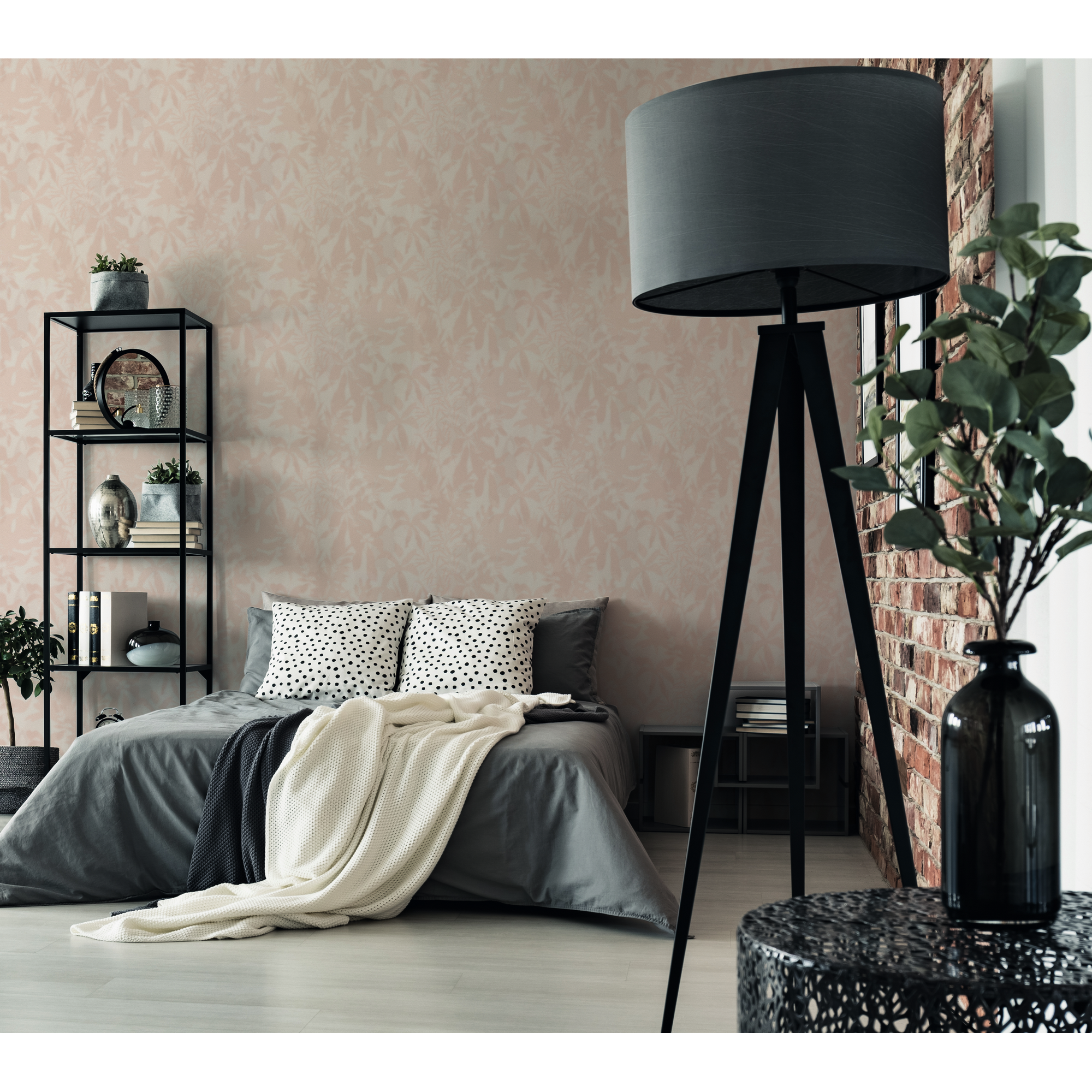 Vliestapete 'Daniel Hechter 7' Blätter rosa 0,53 x 10,05 m