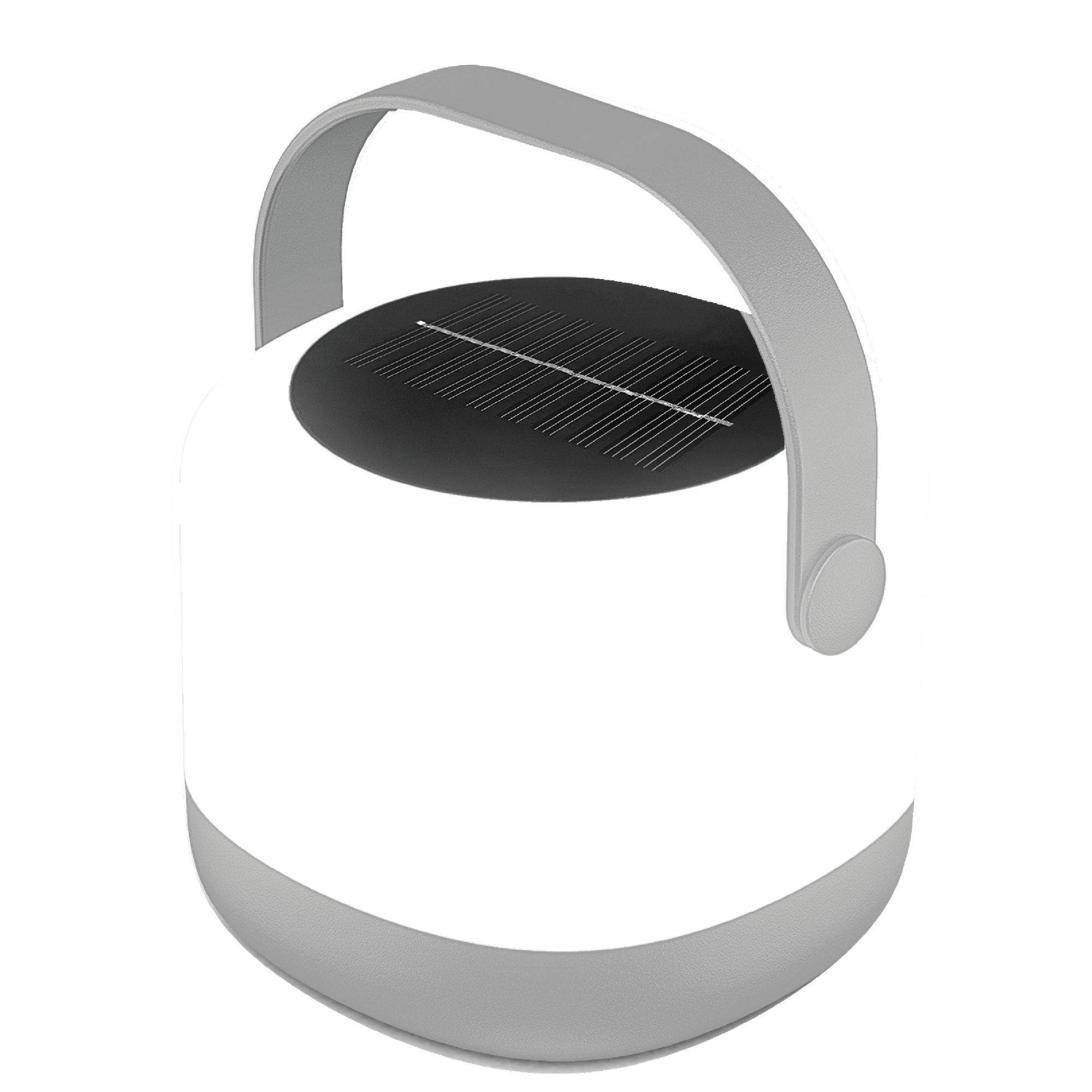 Solar Leuchte weiß/grau mit USB-C, tragbar 12 x 10 cm