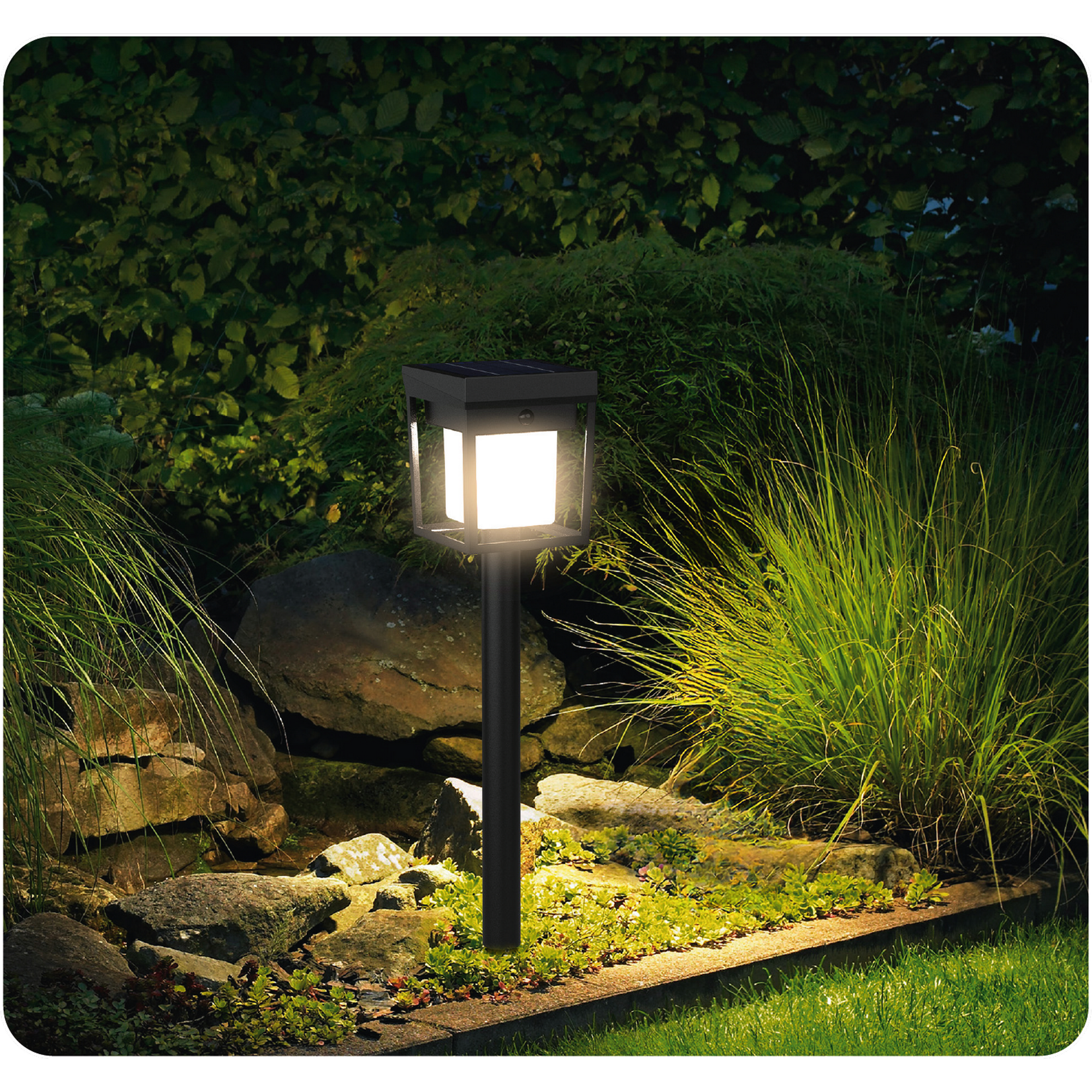 Solar Wegeleuchte 'Utrecht' schwarz mit Bewegungsmelder 12,2 x 49,3 cm