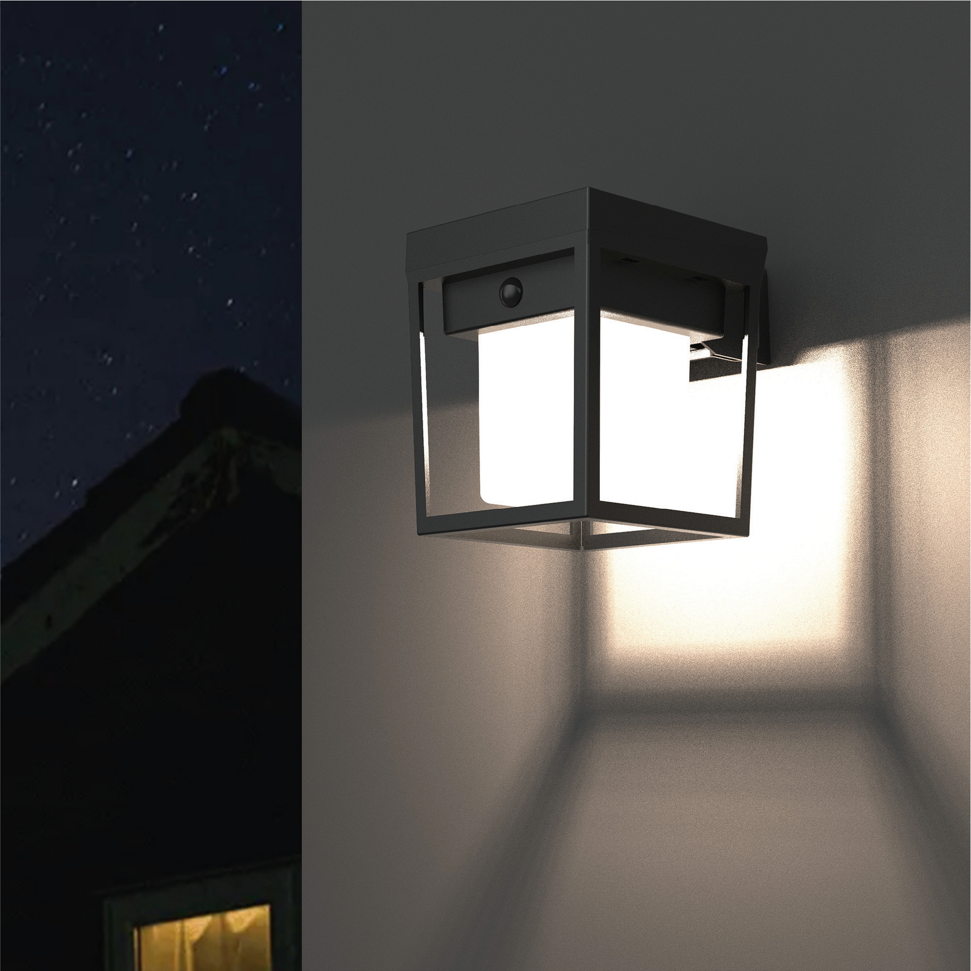 Solar Wandleuchte 'Utrecht' schwarz mit Bewegungsmelder