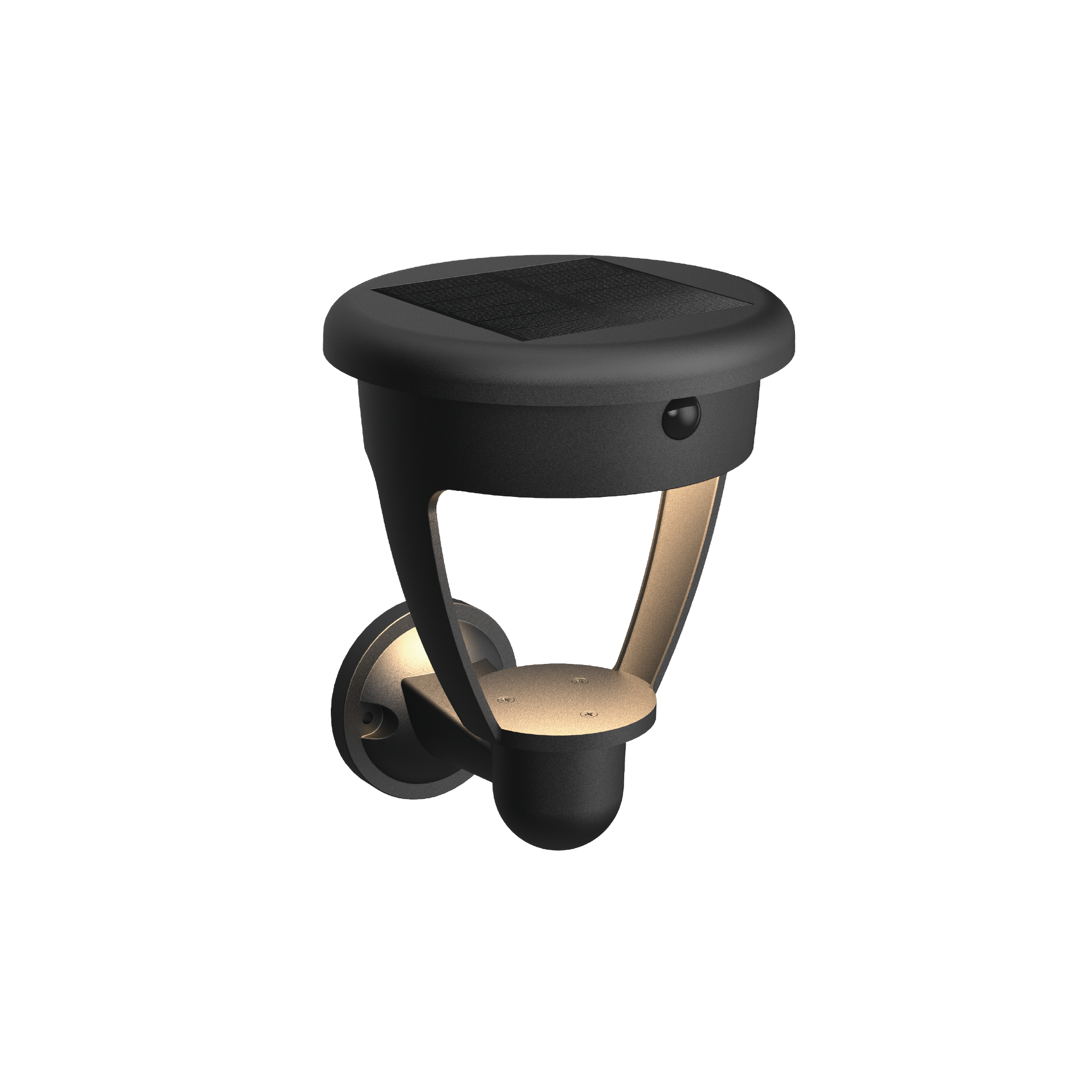 Solar Wandleuchte 'Arnheim' schwarz mit Bewegungsmelder Ø 14 x 18,8 cm