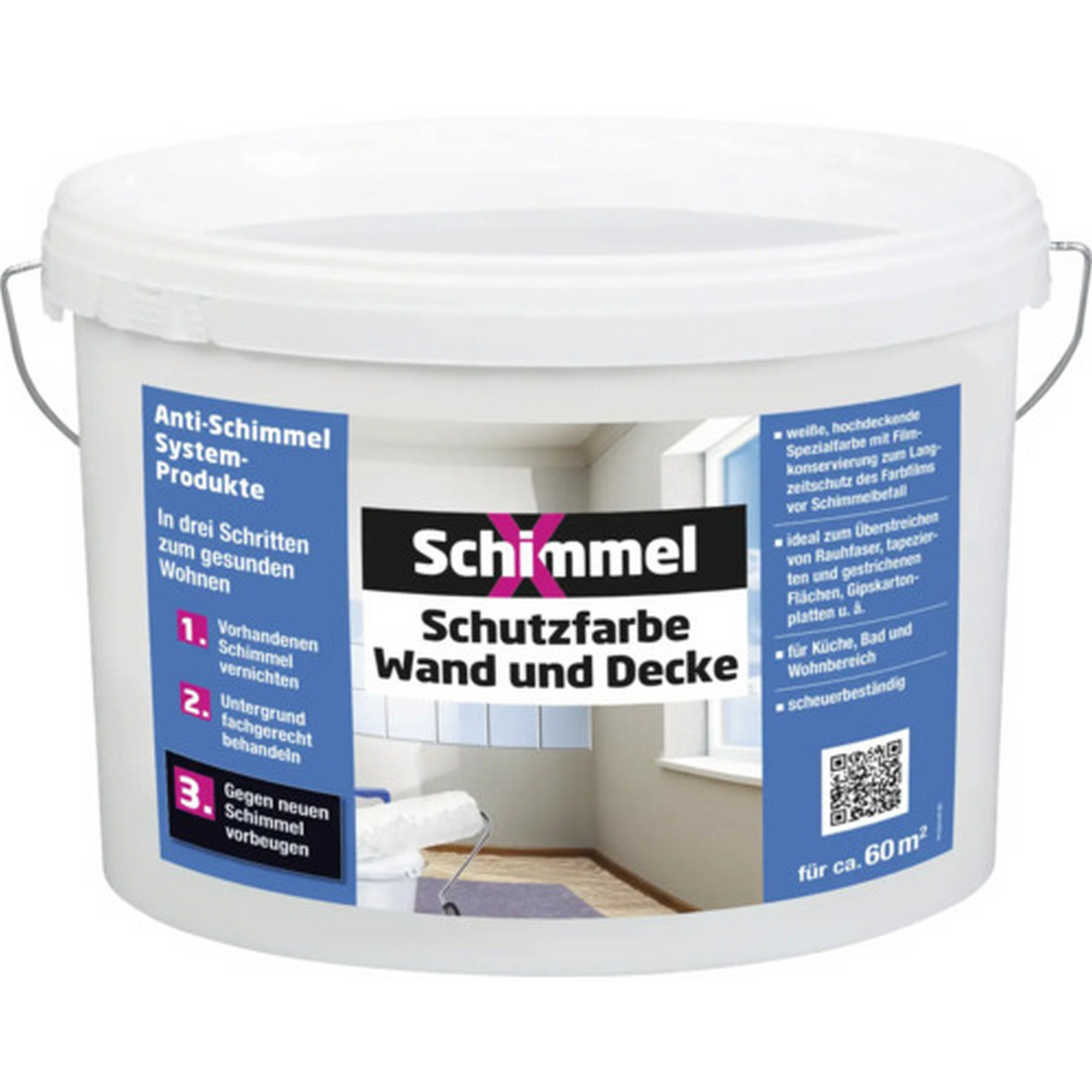 Schutzfarbe 'SchimmelX' weiß für Wand und Decke 10 l