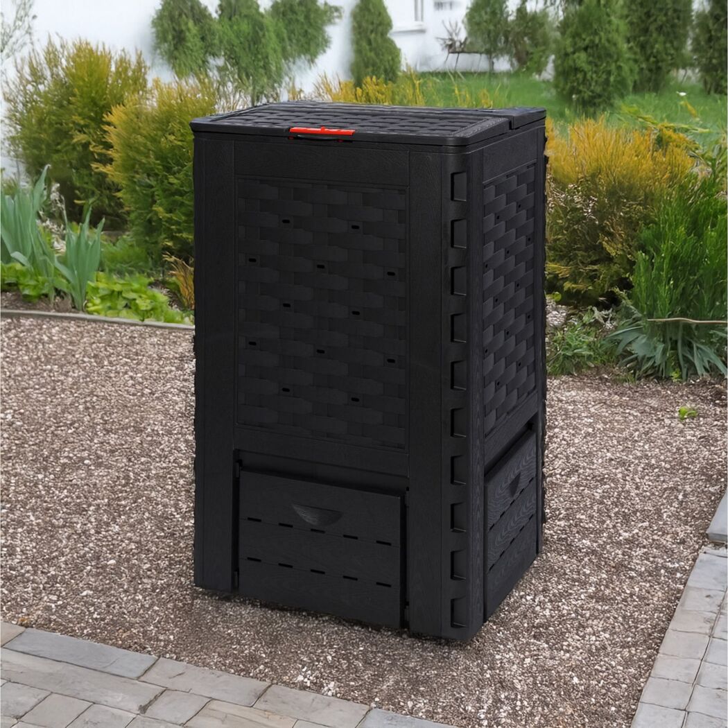 Komposter 'BlackLine' schwarz 400 l