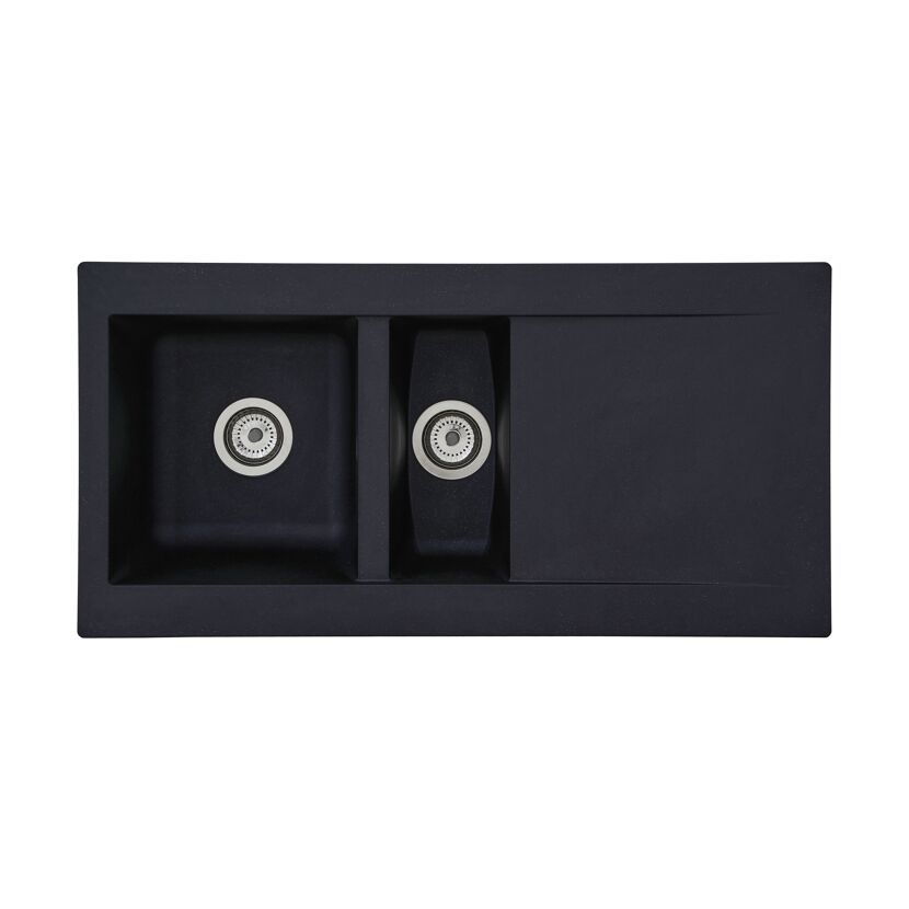 Einbauspüle 'Denver' Mineralite schwarz 100 x 50 cm