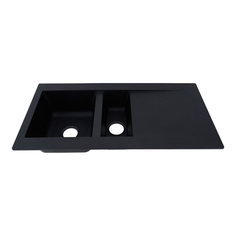 Einbauspüle 'Denver' Mineralite schwarz 100 x 50 cm