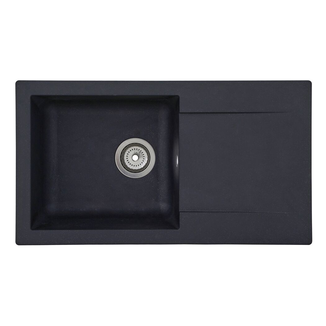 Einbauspüle 'Denver' Mineralite schwarz 78 x 44 cm
