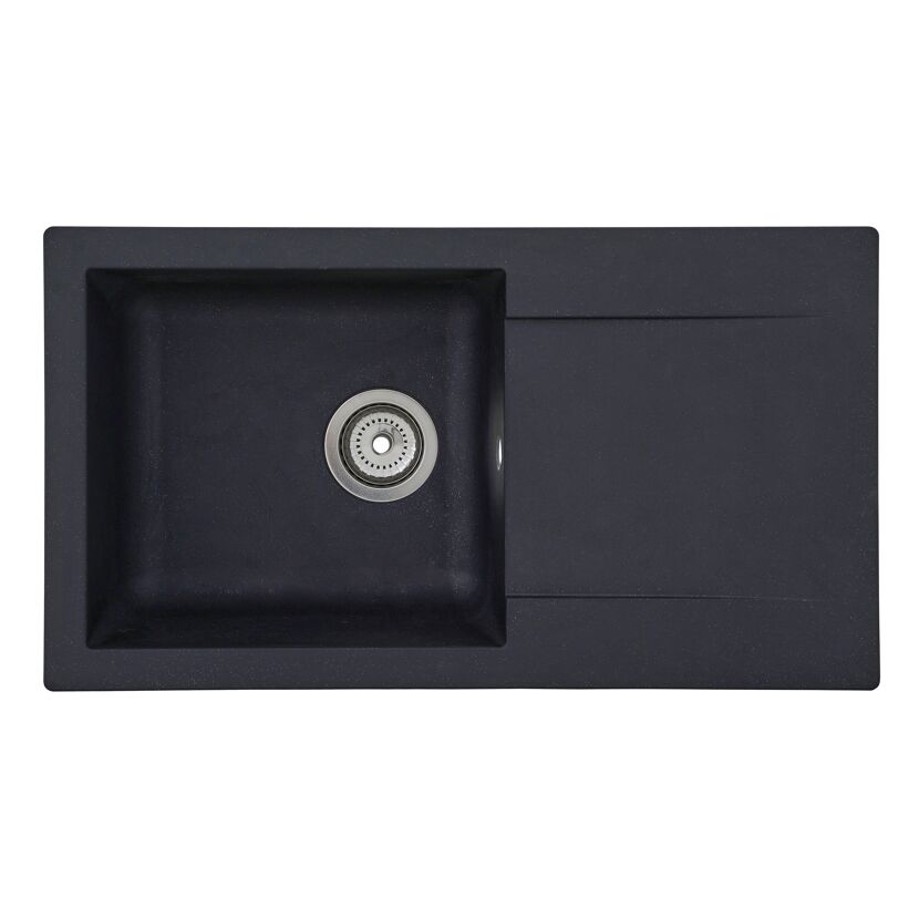 Einbauspüle 'Denver' Mineralite schwarz 78 x 44 cm