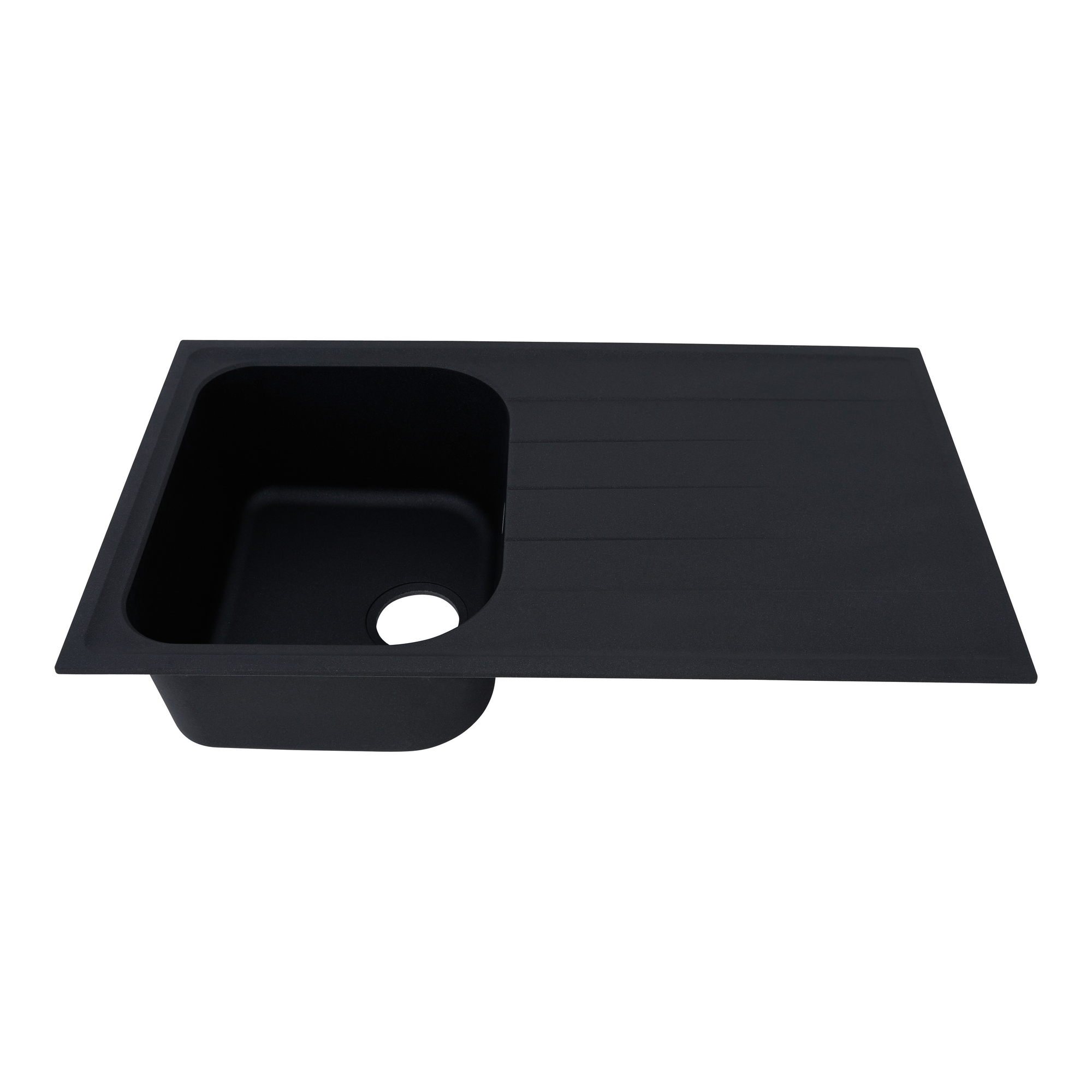 Einbauspüle 'Orlando' Massivgranit schwarz 86 x 50 cm