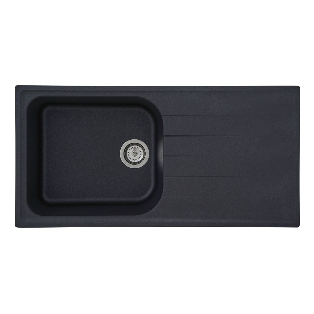 Einbauspüle 'Orlando' Massivgranit schwarz 100 x 50 cm