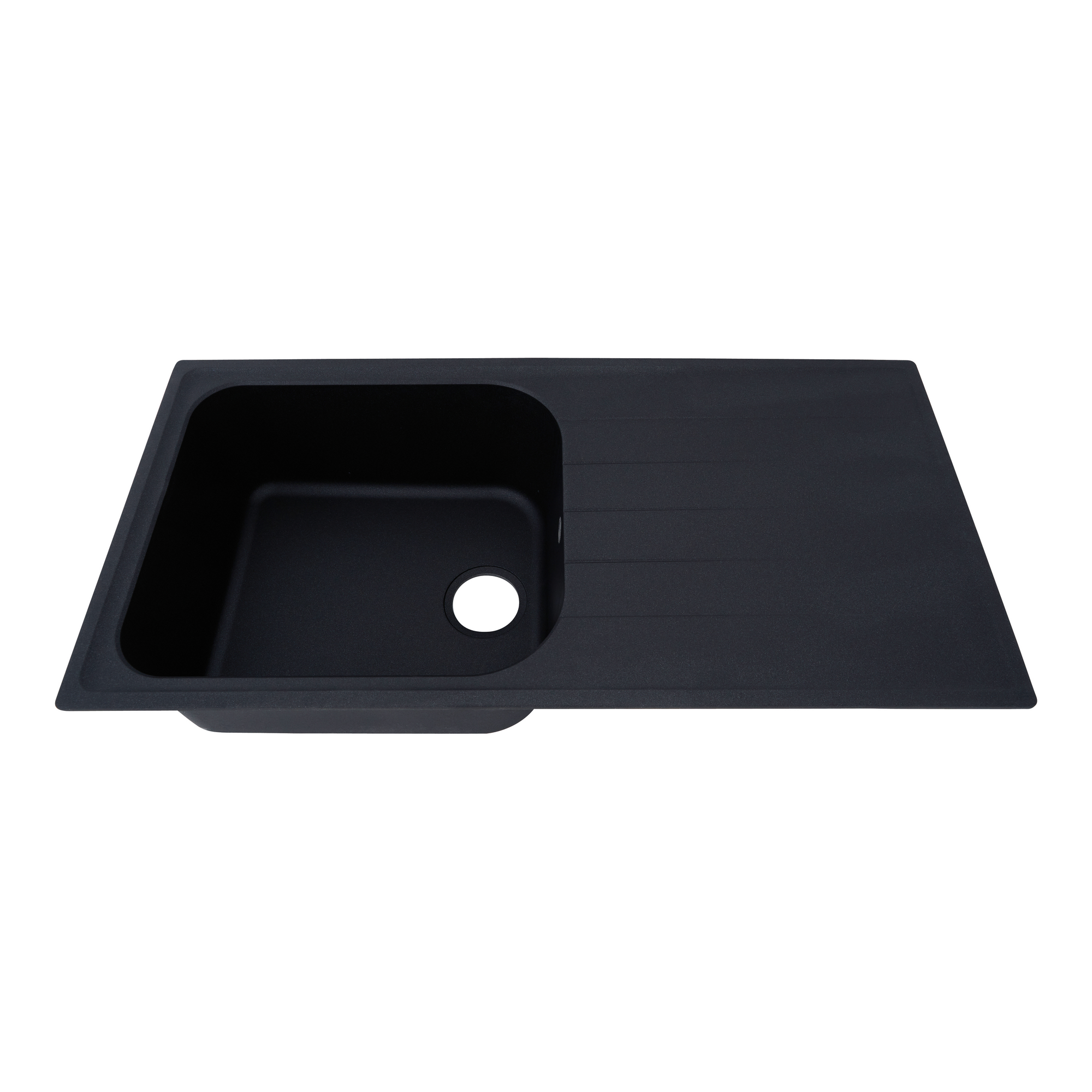 Einbauspüle 'Orlando' Massivgranit schwarz 100 x 50 cm
