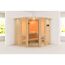 Sauna 'Ana 2' naturbelassen mit Kranz 210 x 202 x 210 cm